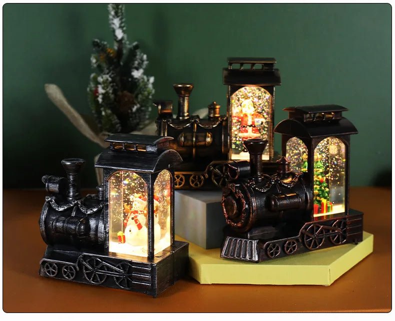 Christmas decorations, crystal ball, Christmas train, snowflake lights, Christmas tabletop ornaments, creative Christmas gifts - drollido