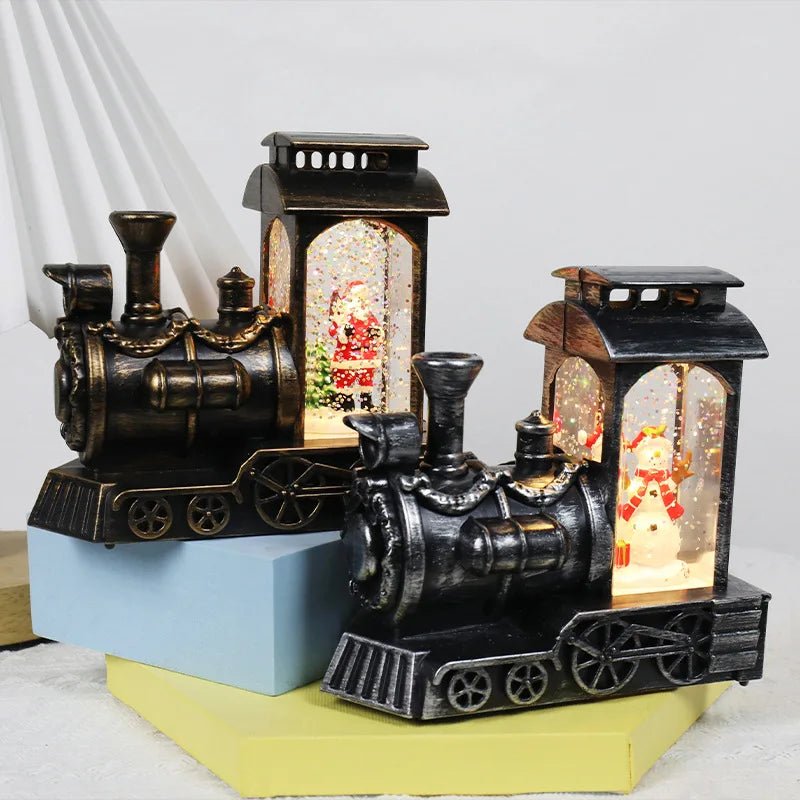 Christmas decorations, crystal ball, Christmas train, snowflake lights, Christmas tabletop ornaments, creative Christmas gifts - drollido