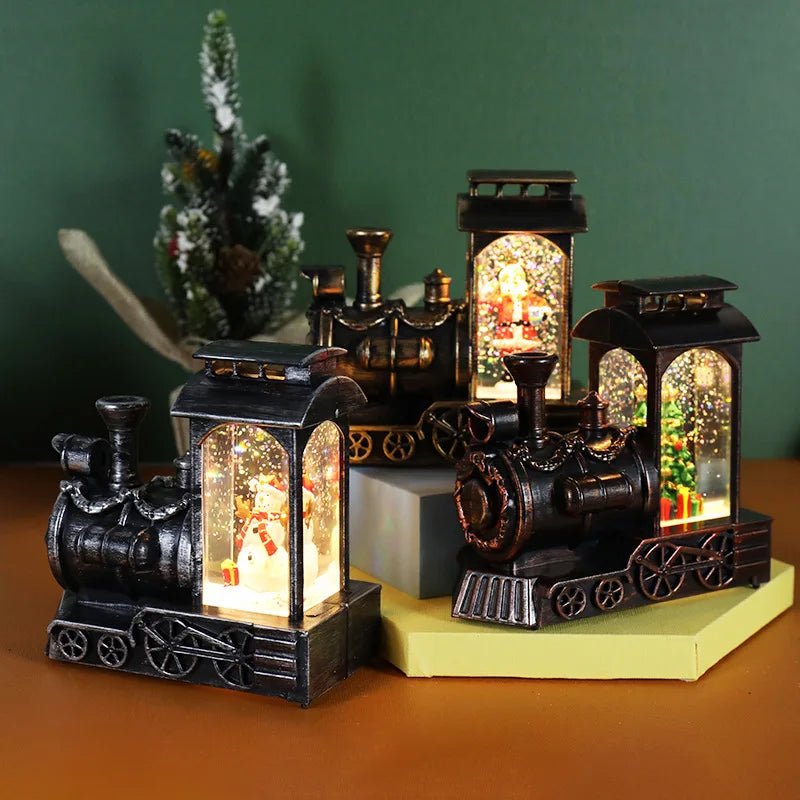 Christmas decorations, crystal ball, Christmas train, snowflake lights, Christmas tabletop ornaments, creative Christmas gifts - drollido