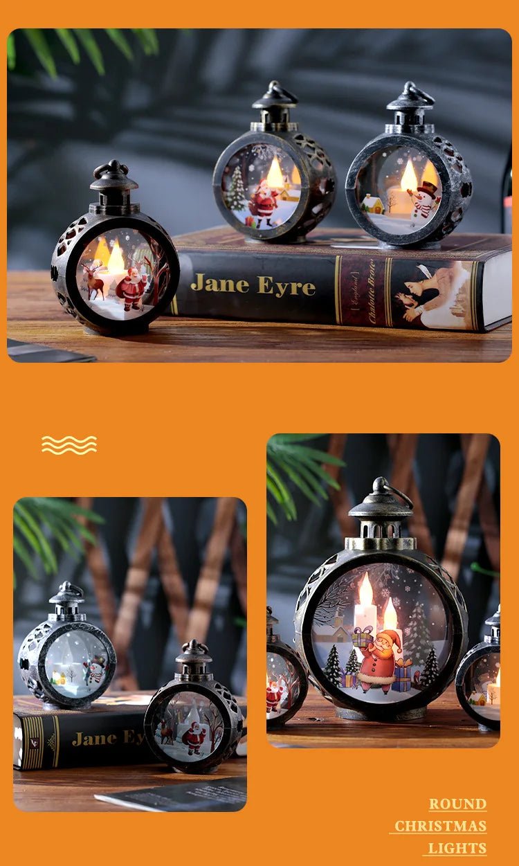 Christmas decorations retro night lights luminous gifts window ornaments desktop layout props atmosphere pendant desk decoration - drollido