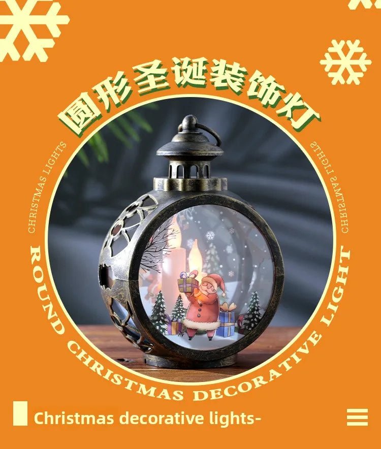 Christmas decorations retro night lights luminous gifts window ornaments desktop layout props atmosphere pendant desk decoration - drollido