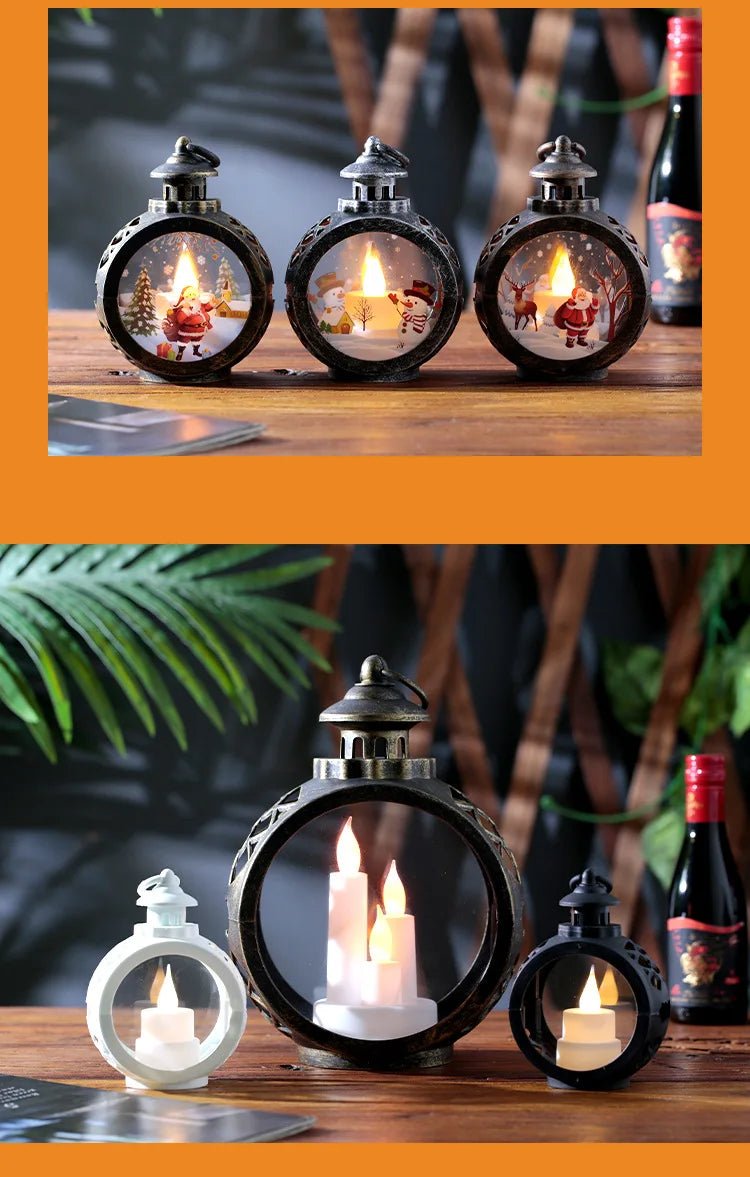 Christmas decorations retro night lights luminous gifts window ornaments desktop layout props atmosphere pendant desk decoration - drollido