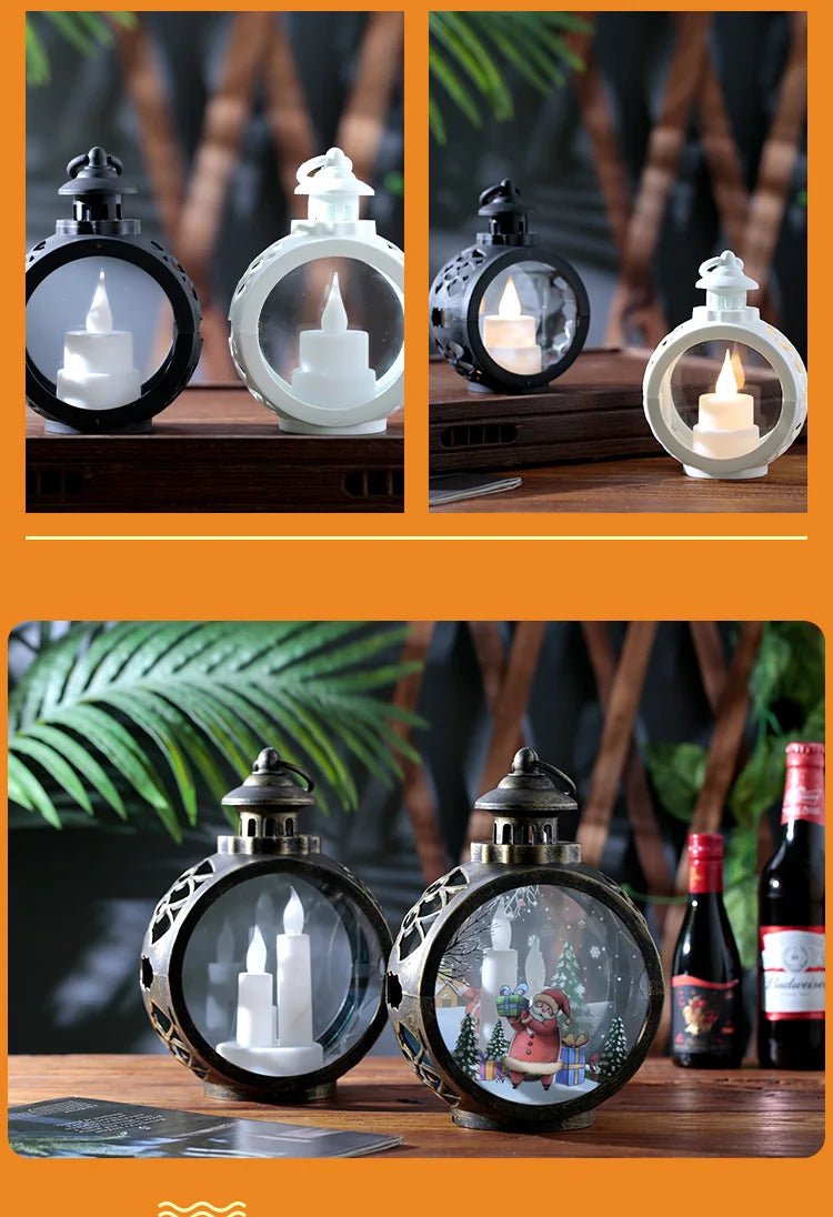 Christmas decorations retro night lights luminous gifts window ornaments desktop layout props atmosphere pendant desk decoration - drollido