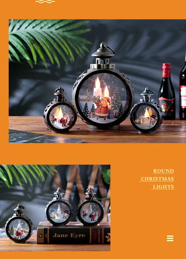 Christmas decorations retro night lights luminous gifts window ornaments desktop layout props atmosphere pendant desk decoration - drollido