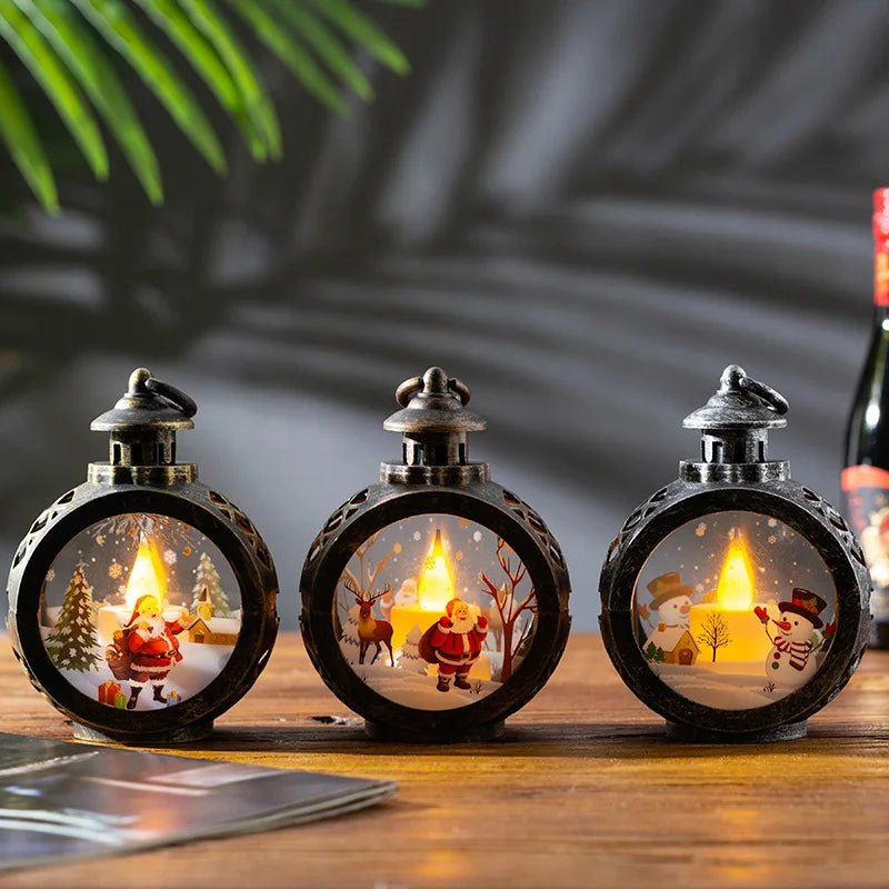 Christmas decorations retro night lights luminous gifts window ornaments desktop layout props atmosphere pendant desk decoration - drollido