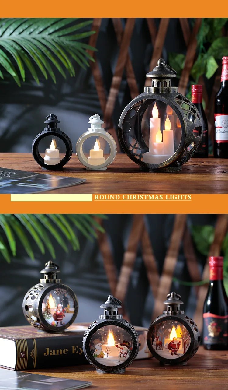 Christmas decorations retro night lights luminous gifts window ornaments desktop layout props atmosphere pendant desk decoration - drollido