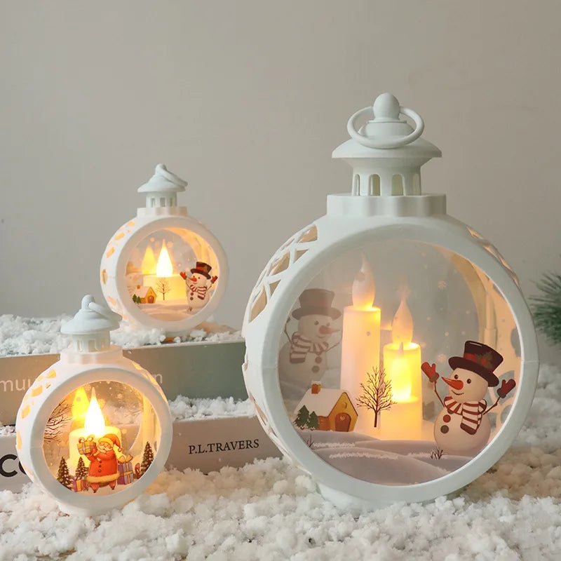 Christmas decorations retro night lights luminous gifts window ornaments desktop layout props atmosphere pendant desk decoration - drollido