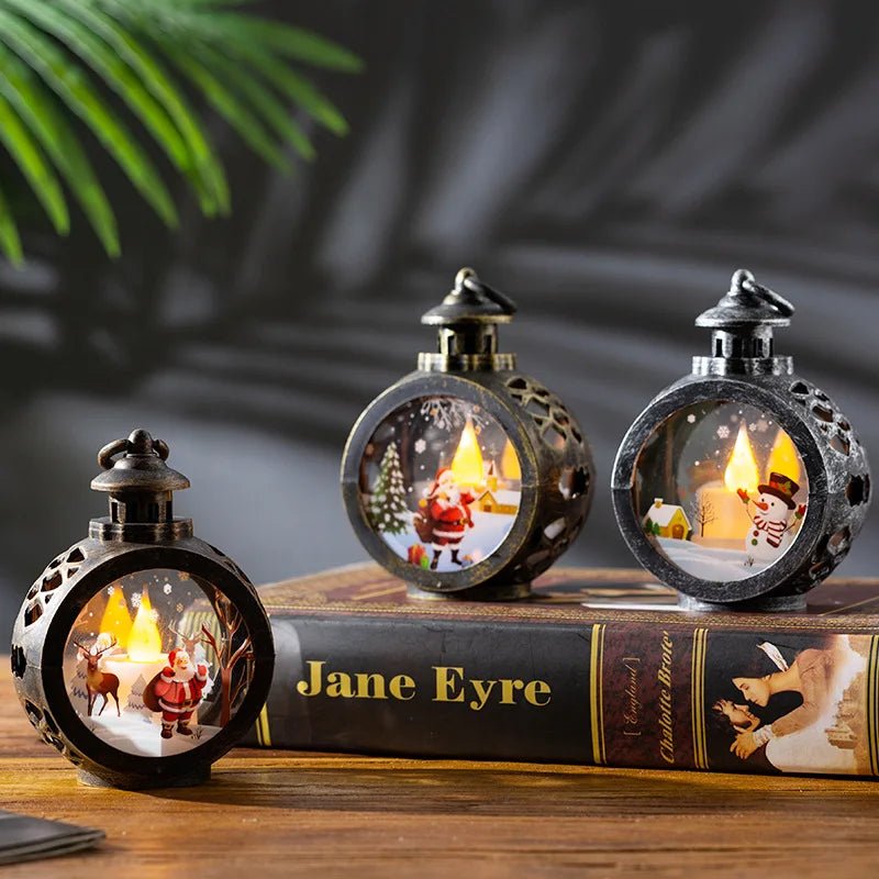 Christmas decorations retro night lights luminous gifts window ornaments desktop layout props atmosphere pendant desk decoration - drollido