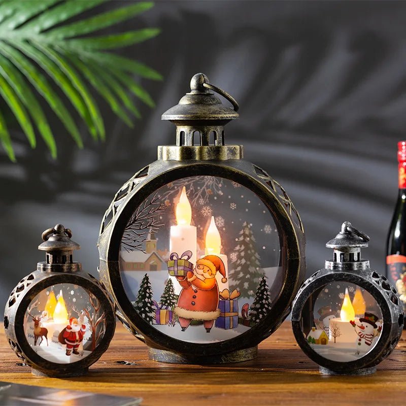 Christmas decorations retro night lights luminous gifts window ornaments desktop layout props atmosphere pendant desk decoration - drollido