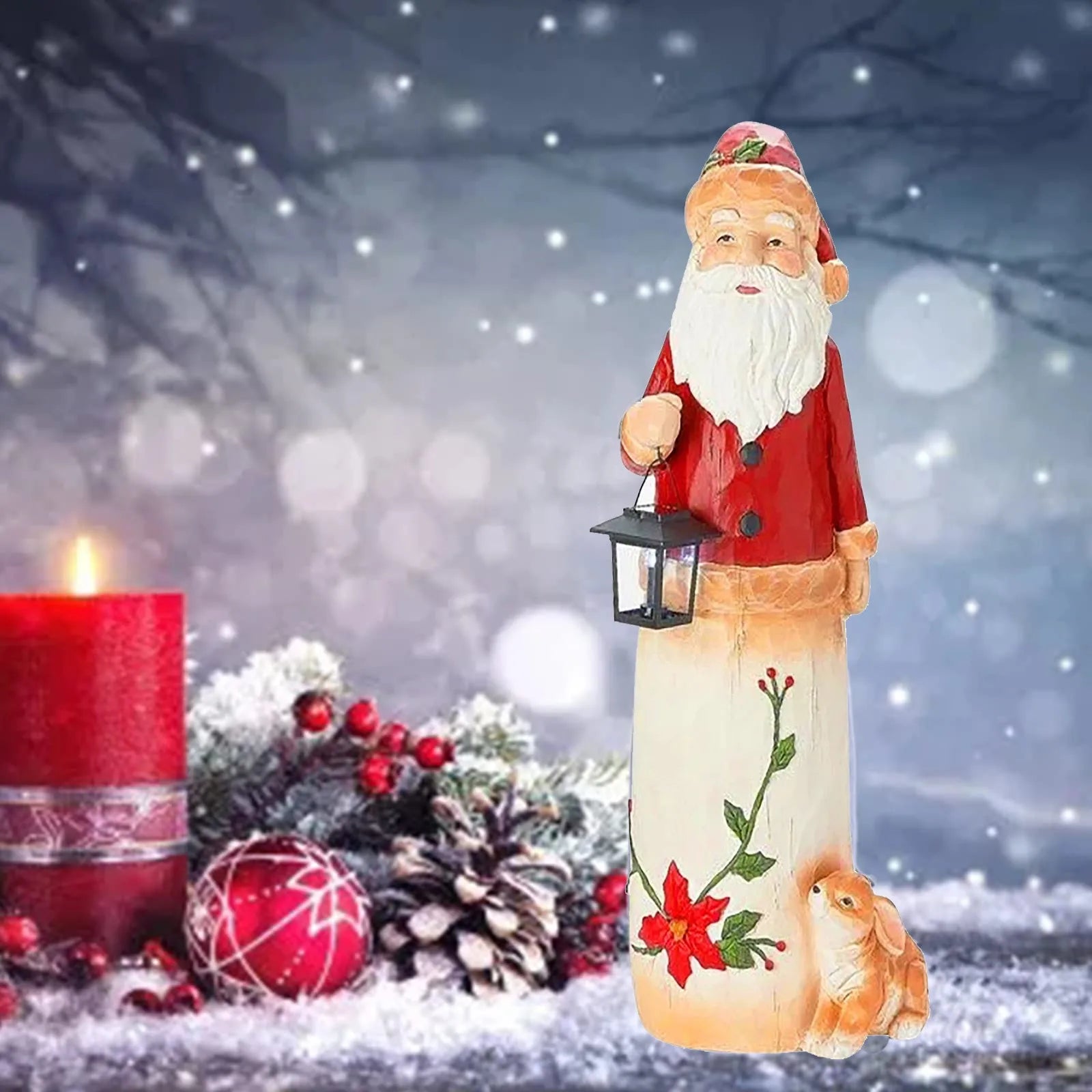 Christmas Ornament Santa Claus Vintage Iron Painted Ornaments XMAS Home Decoration Christmas Tree Decoration - drollido