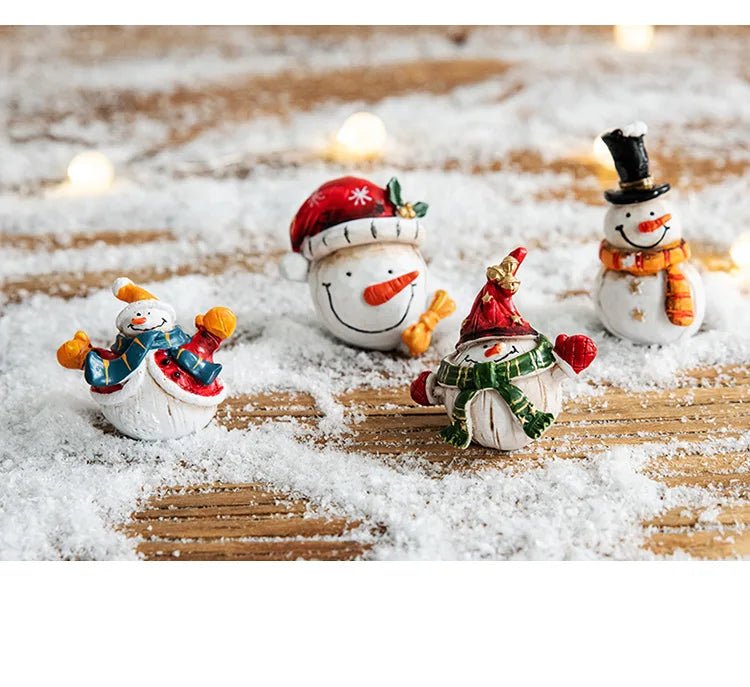 Christmas Resin Santa Claus Snowman Desktop Decoration Christmas Showcase Desktop Display Decoration Photography Props - drollido