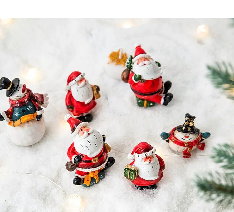 Christmas Resin Santa Claus Snowman Desktop Decoration Christmas Showcase Desktop Display Decoration Photography Props - drollido