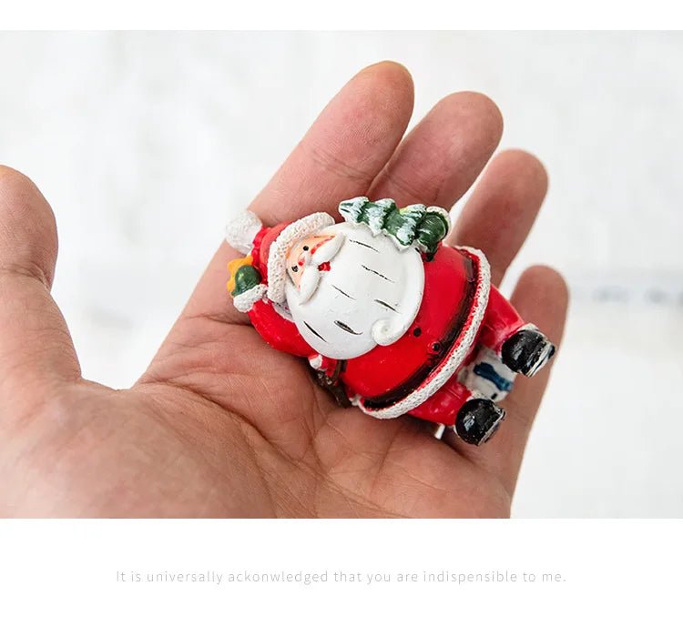 Christmas Resin Santa Claus Snowman Desktop Decoration Christmas Showcase Desktop Display Decoration Photography Props - drollido