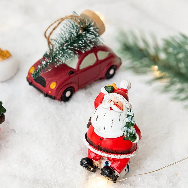 Christmas Resin Santa Claus Snowman Desktop Decoration Christmas Showcase Desktop Display Decoration Photography Props - drollido