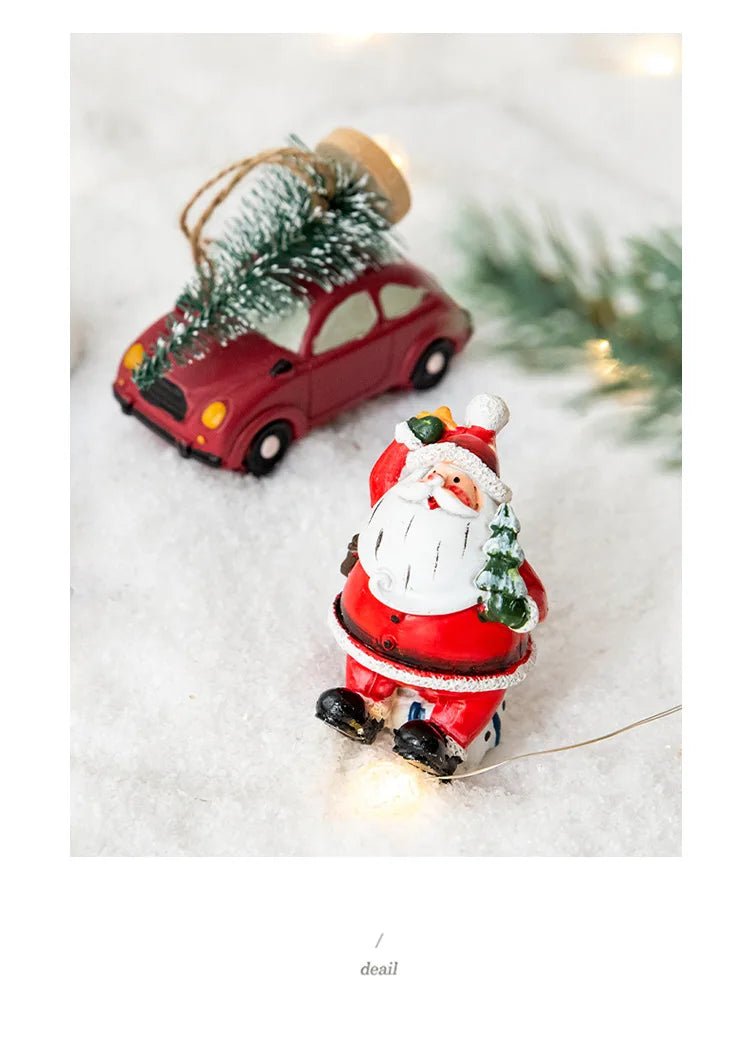 Christmas Resin Santa Claus Snowman Desktop Decoration Christmas Showcase Desktop Display Decoration Photography Props - drollido