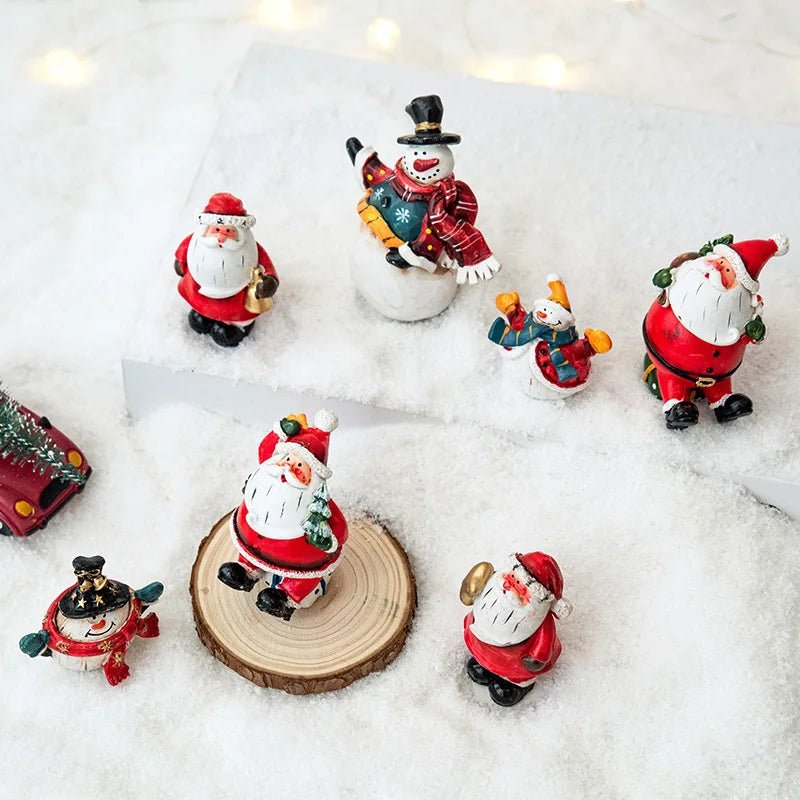 Christmas Resin Santa Claus Snowman Desktop Decoration Christmas Showcase Desktop Display Decoration Photography Props - drollido