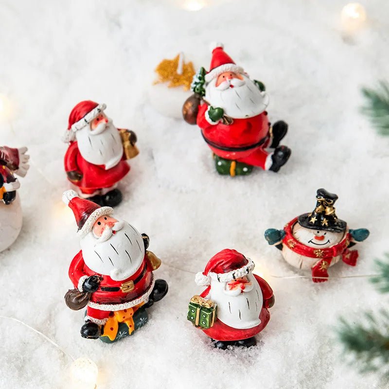 Christmas Resin Santa Claus Snowman Desktop Decoration Christmas Showcase Desktop Display Decoration Photography Props - drollido