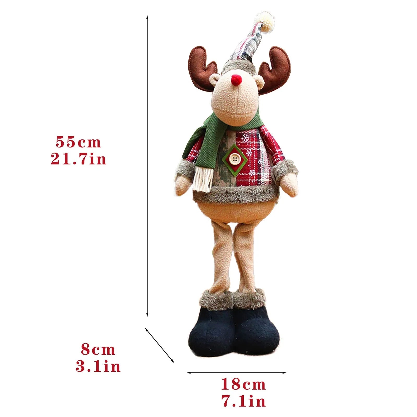 Christmas Santa Snowman - Reindeer Christmas Decoration 2024 Leg Table Mantel Decoration Plush Dolls Christmas Gifts for Kids Baby - drollido