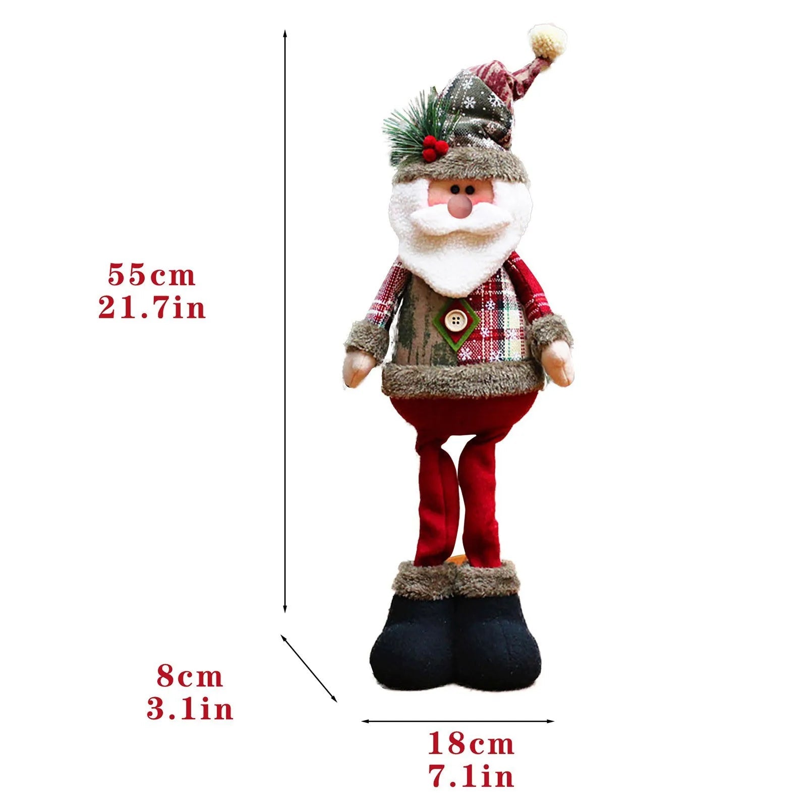 Christmas Santa Snowman - Reindeer Christmas Decoration 2024 Leg Table Mantel Decoration Plush Dolls Christmas Gifts for Kids Baby - drollido