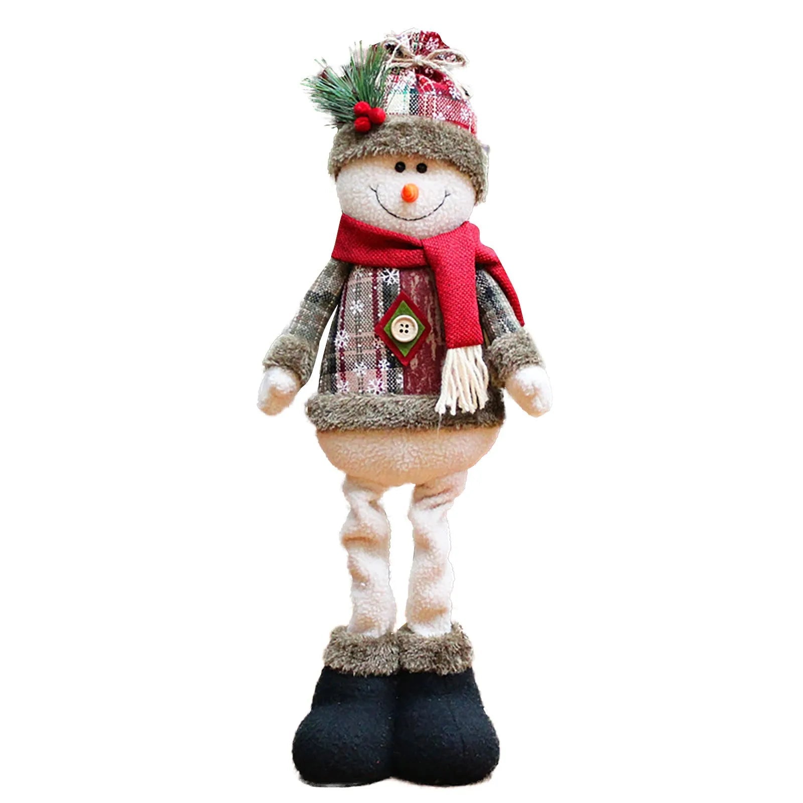Christmas Santa Snowman - Reindeer Christmas Decoration 2024 Leg Table Mantel Decoration Plush Dolls Christmas Gifts for Kids Baby - drollido