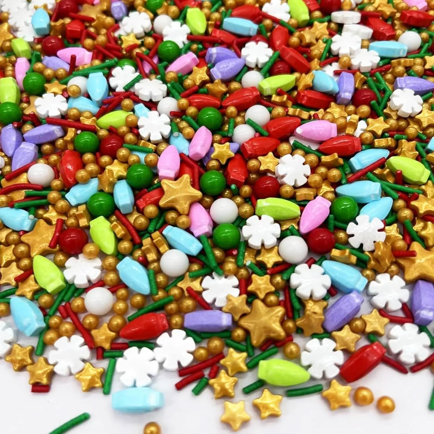 Christmas Sprinkles Mix Christmas Tree Santa Claus Sprinkles Christmas Jimmies Red and Green Sprinkle for Cookie Baking Decor - drollido