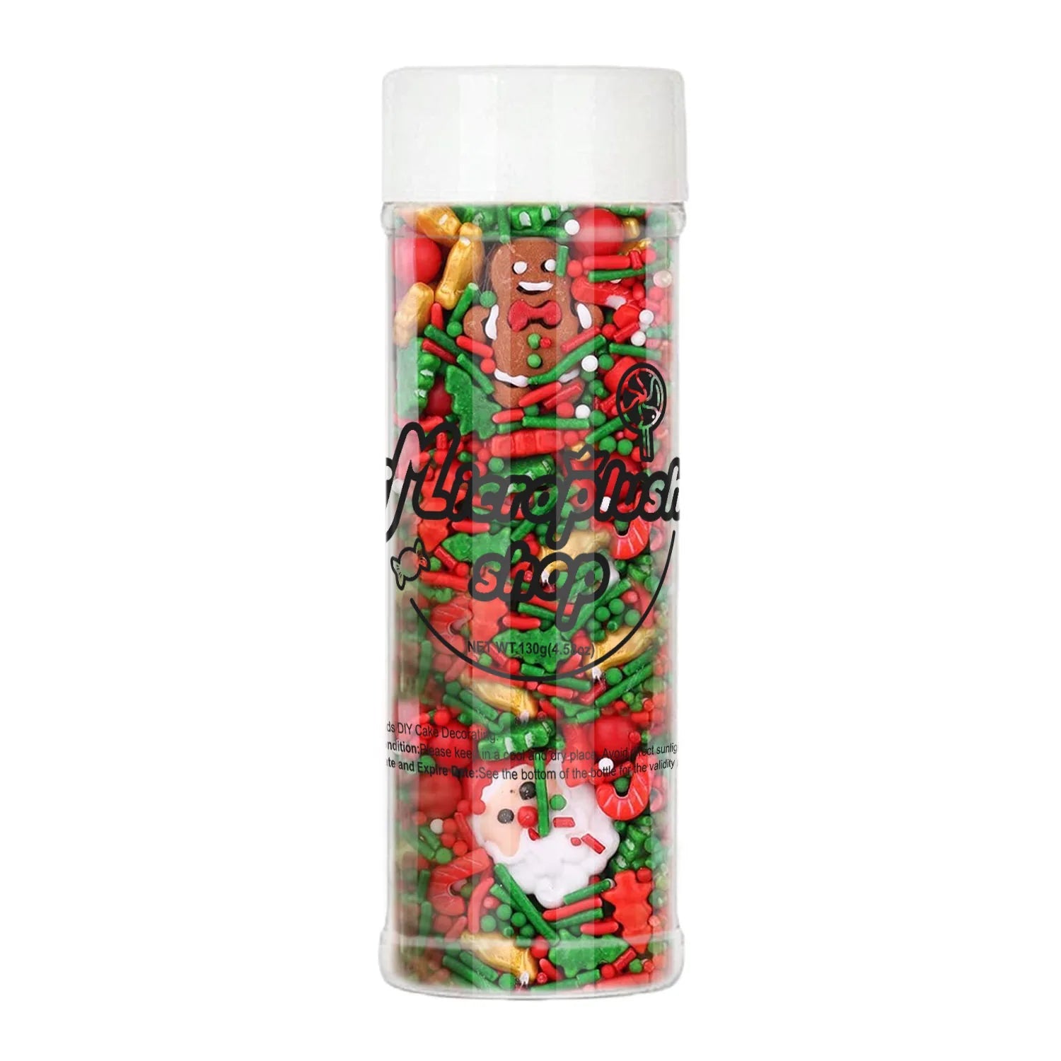 Christmas Sprinkles Mix Christmas Tree Santa Claus Sprinkles Christmas Jimmies Red and Green Sprinkle for Cookie Baking Decor - drollido