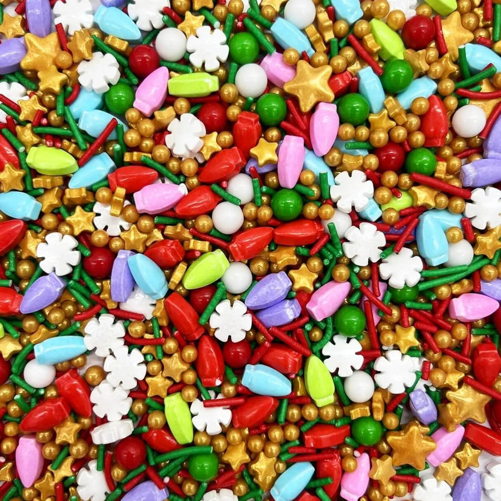 Christmas Sprinkles Mix Christmas Tree Santa Claus Sprinkles Christmas Jimmies Red and Green Sprinkle for Cookie Baking Decor - drollido