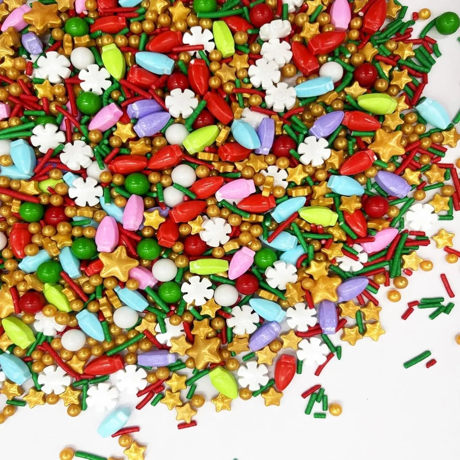 Christmas Sprinkles Mix Christmas Tree Santa Claus Sprinkles Christmas Jimmies Red and Green Sprinkle for Cookie Baking Decor - drollido