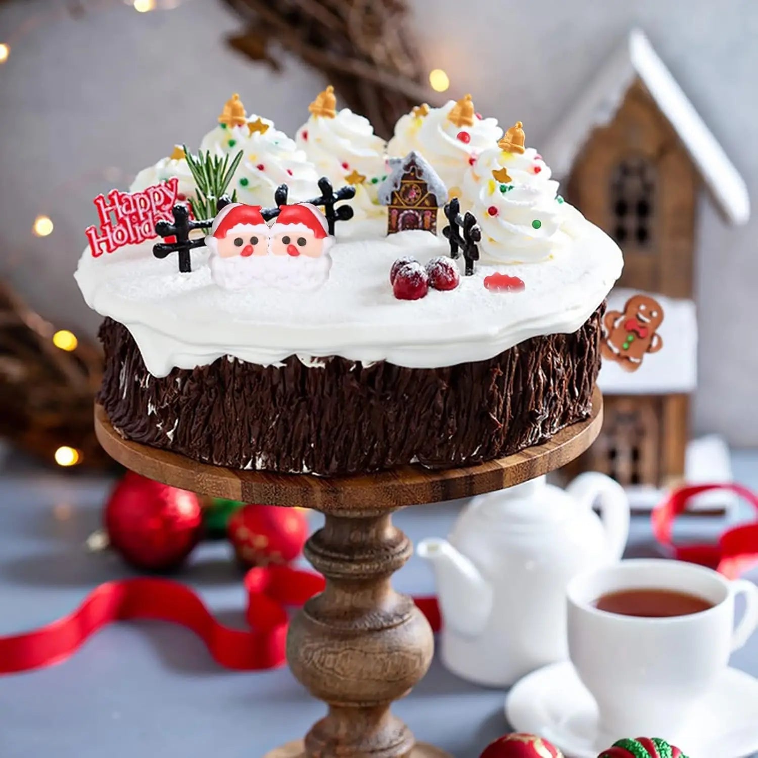 Christmas Sprinkles Mix Christmas Tree Santa Claus Sprinkles Christmas Jimmies Red and Green Sprinkle for Cookie Baking Decor - drollido