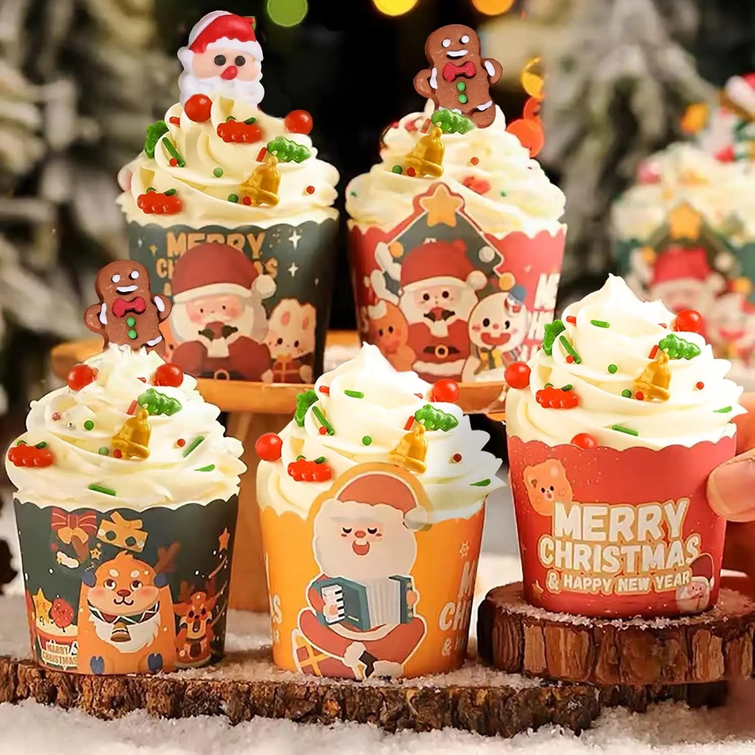 Christmas Sprinkles Mix Christmas Tree Santa Claus Sprinkles Christmas Jimmies Red and Green Sprinkle for Cookie Baking Decor - drollido