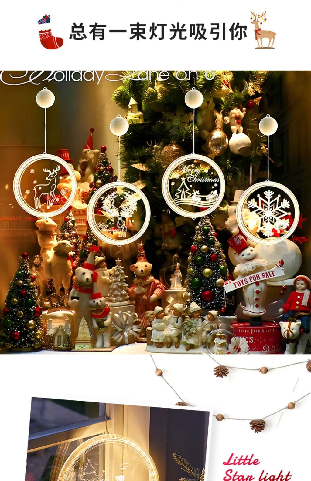 Christmas Transparent Luminous Night Lights, Festive Scene Atmosphere Decoration and Hanging Ornament Store - drollido