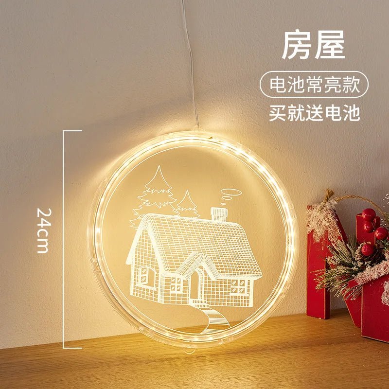Christmas Transparent Luminous Night Lights, Festive Scene Atmosphere Decoration and Hanging Ornament Store - drollido