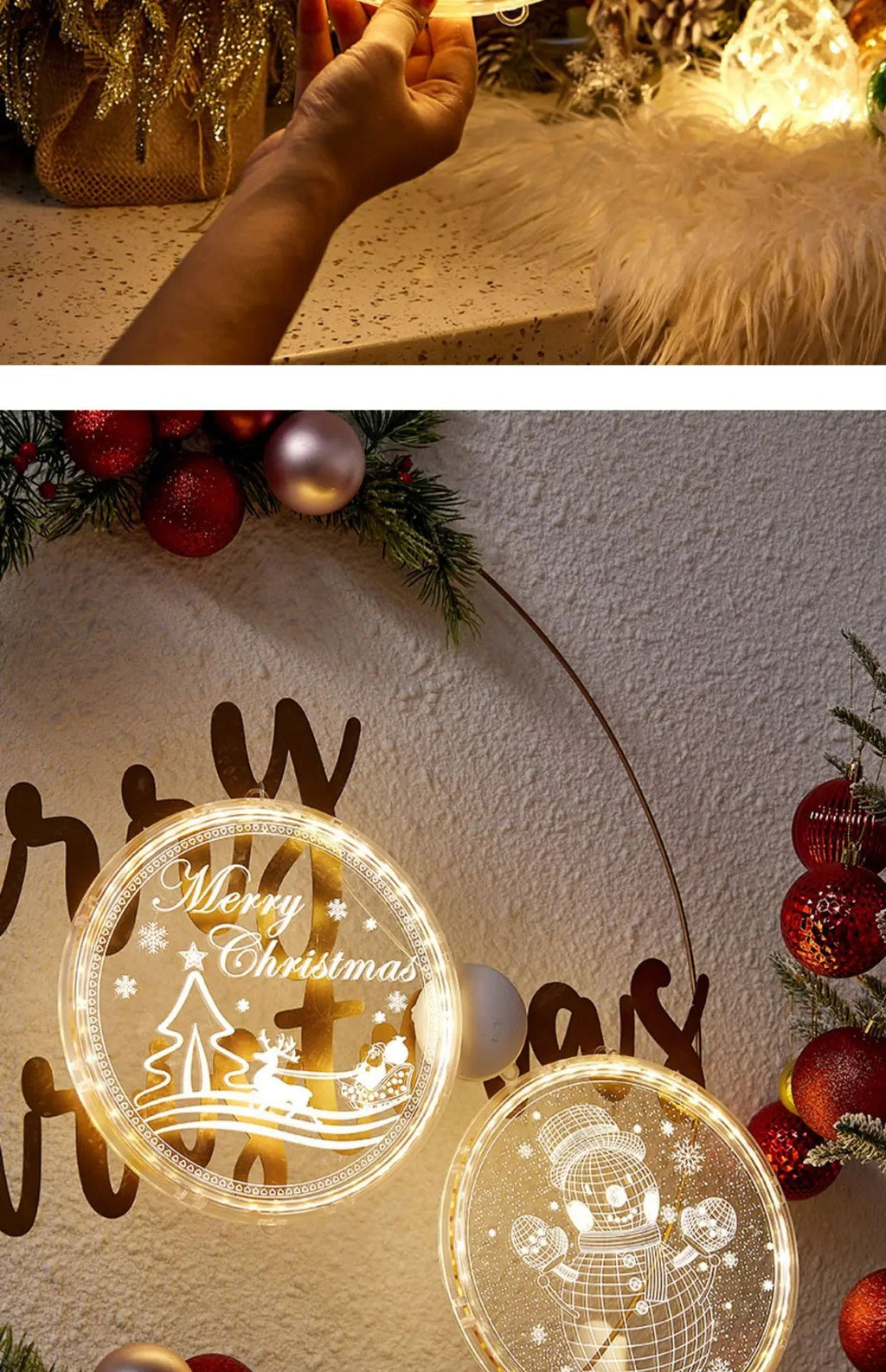 Christmas Transparent Luminous Night Lights, Festive Scene Atmosphere Decoration and Hanging Ornament Store - drollido
