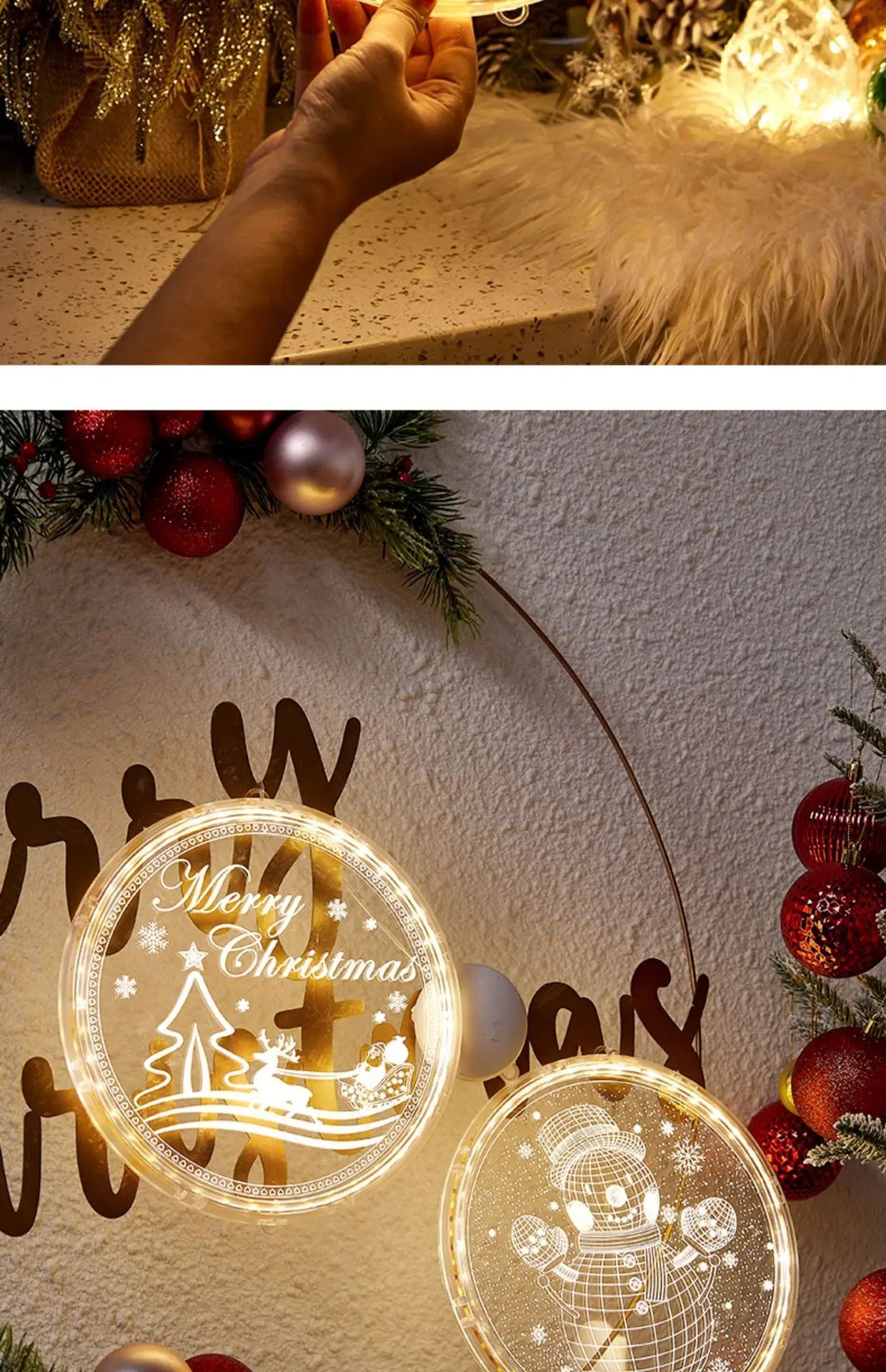 Christmas Transparent Luminous Night Lights, Festive Scene Atmosphere Decoration and Hanging Ornament Store - drollido