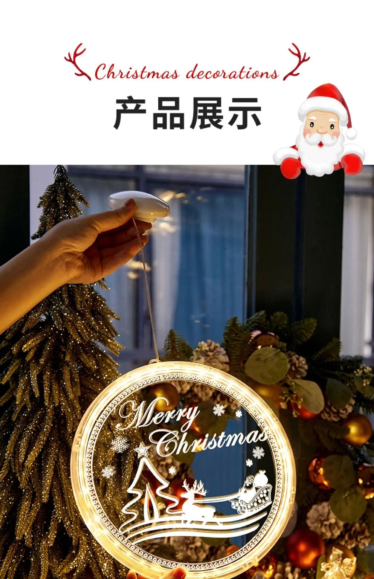 Christmas Transparent Luminous Night Lights, Festive Scene Atmosphere Decoration and Hanging Ornament Store - drollido