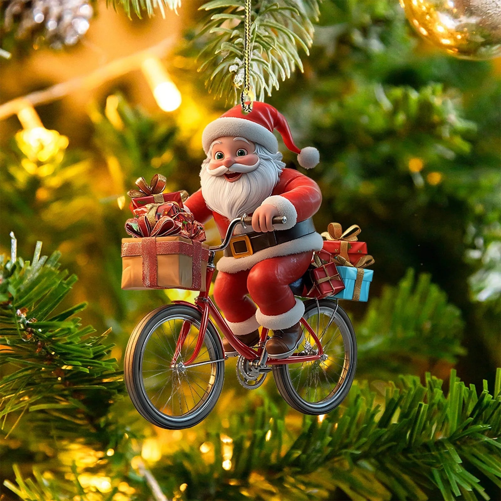 Christmas Tree Pendant Acrylic 2D Cartoon Santa Claus Snowman Festive Hanging Ornaments for Christmas Tree Decor Cute Cartoon - drollido