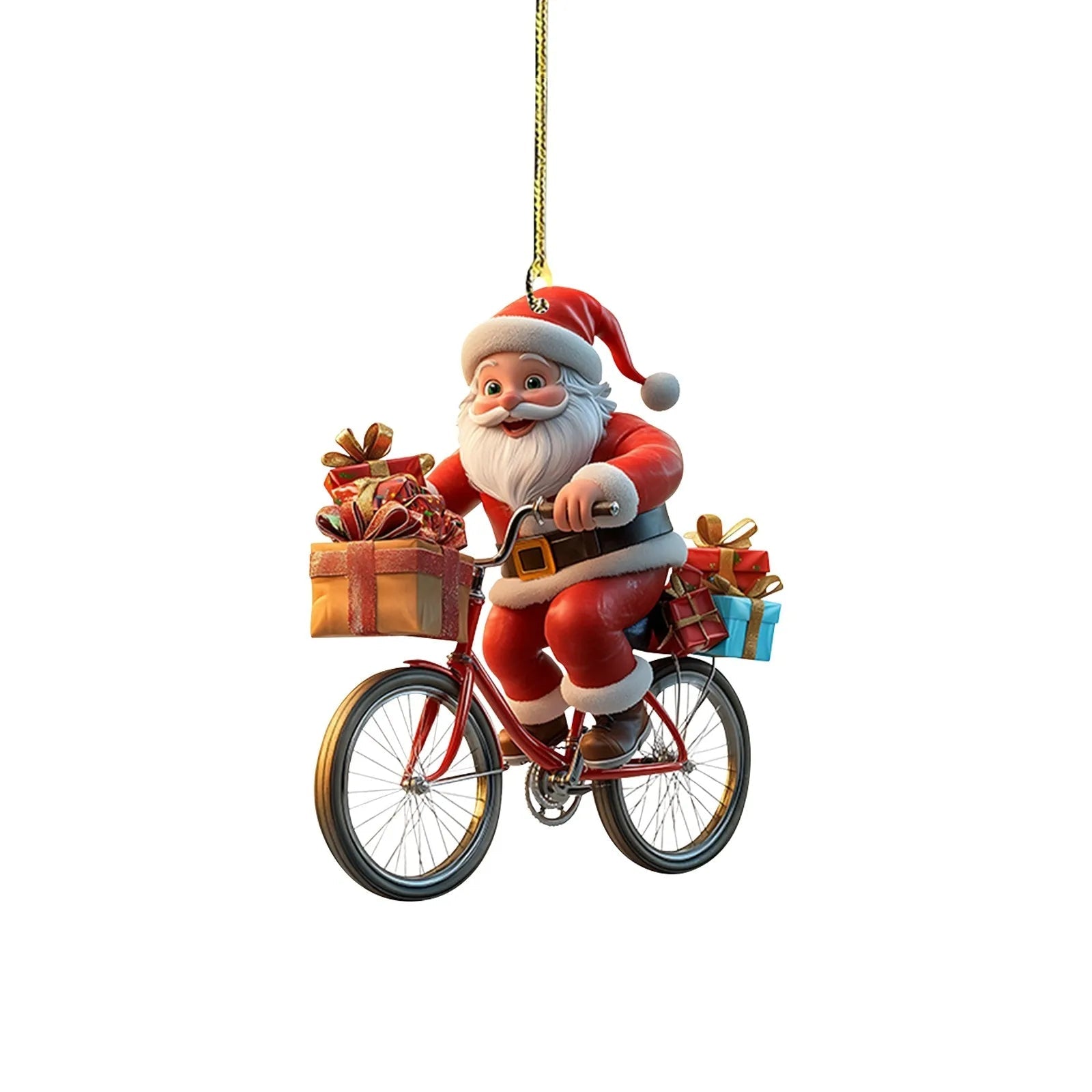 Christmas Tree Pendant Acrylic 2D Cartoon Santa Claus Snowman Festive Hanging Ornaments for Christmas Tree Decor Cute Cartoon - drollido