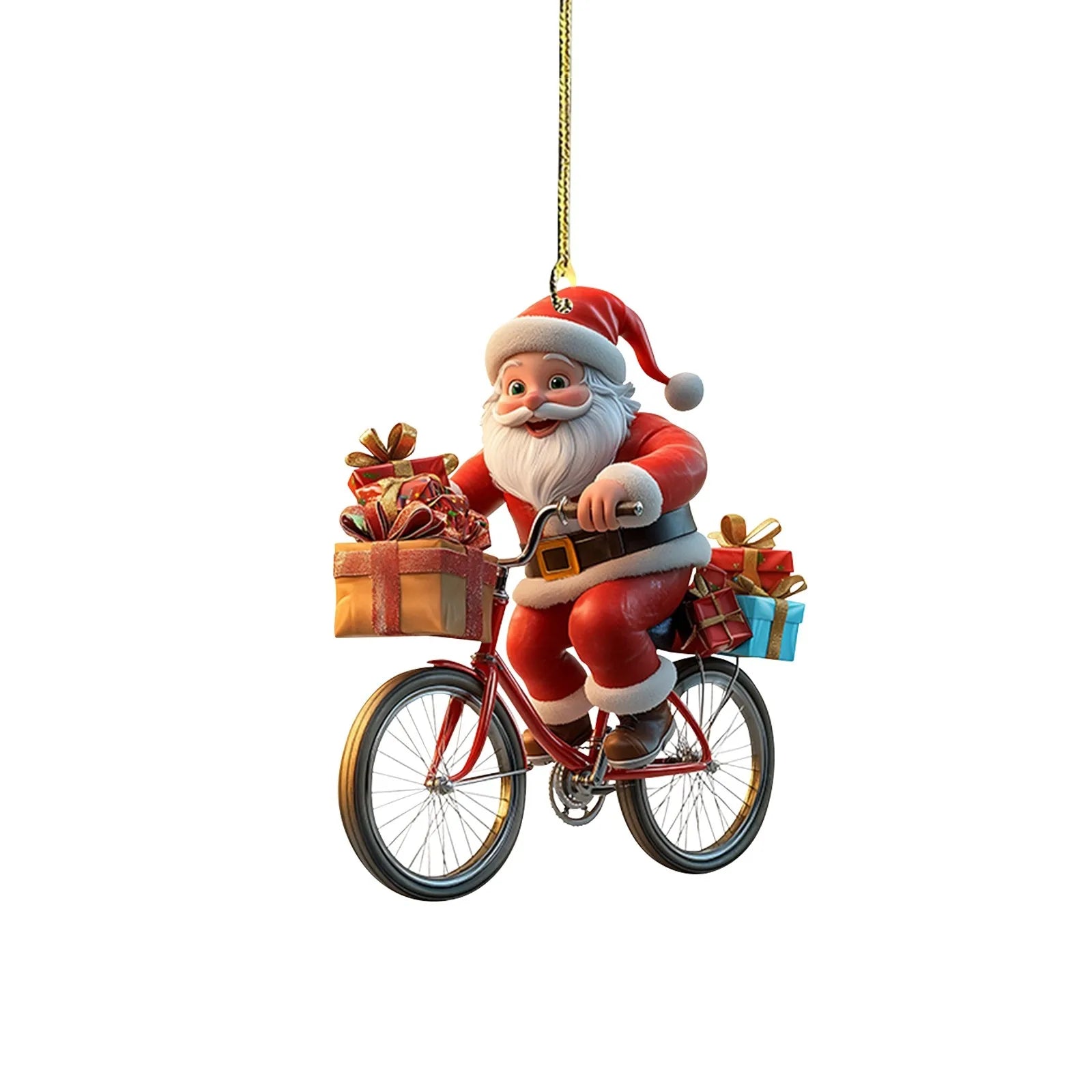 Christmas Tree Pendant Acrylic 2D Cartoon Santa Claus Snowman Festive Hanging Ornaments for Christmas Tree Decor Cute Cartoon - drollido