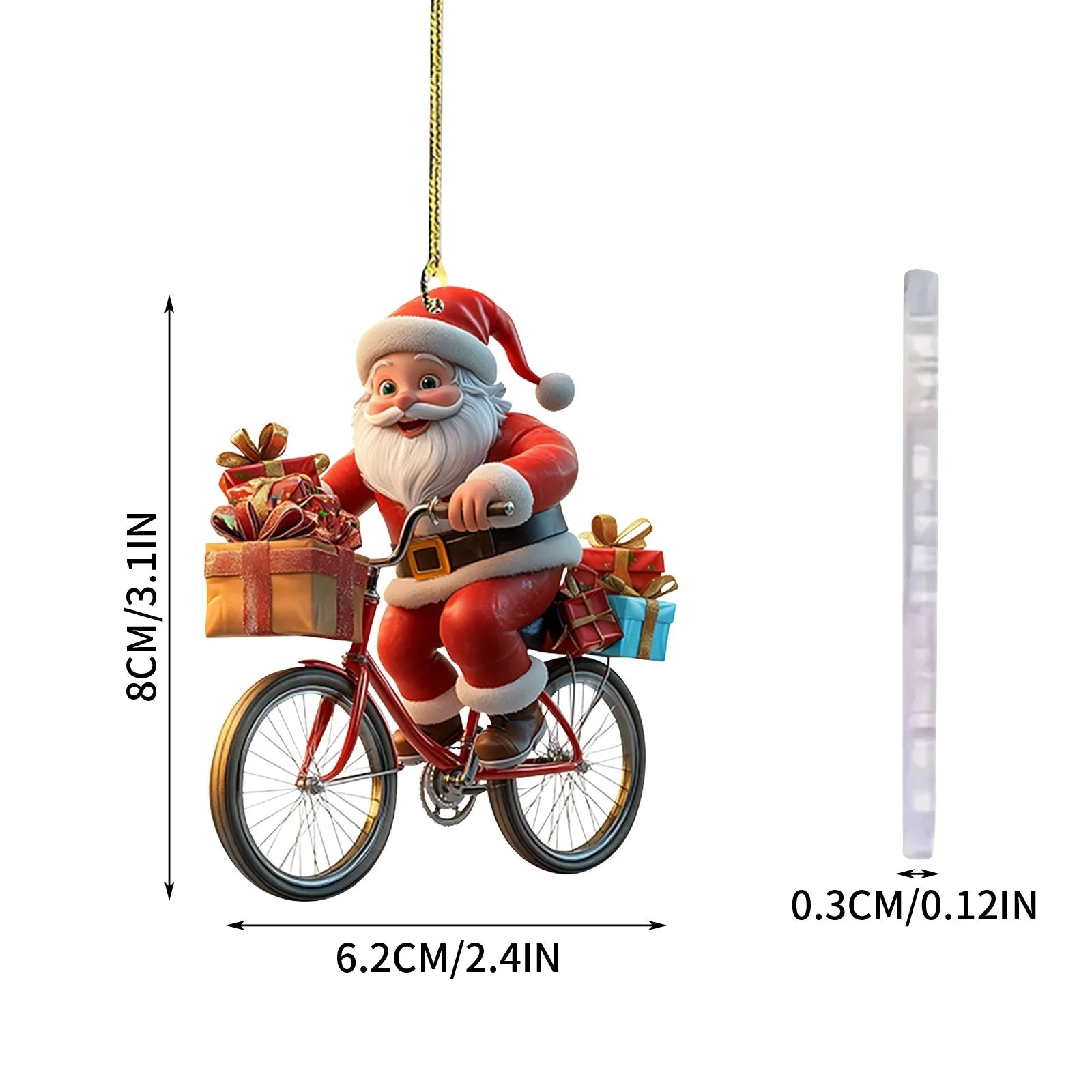 Christmas Tree Pendant Acrylic 2D Cartoon Santa Claus Snowman Festive Hanging Ornaments for Christmas Tree Decor Cute Cartoon - drollido