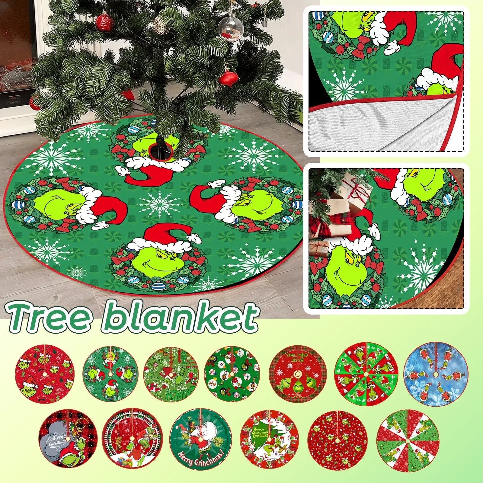 Christmas Tree Skirt Decoration For Home Xmas Tree Decorations Skirt Ornament Festive Holiday Party Decorations Indoor Outdoor - drollido