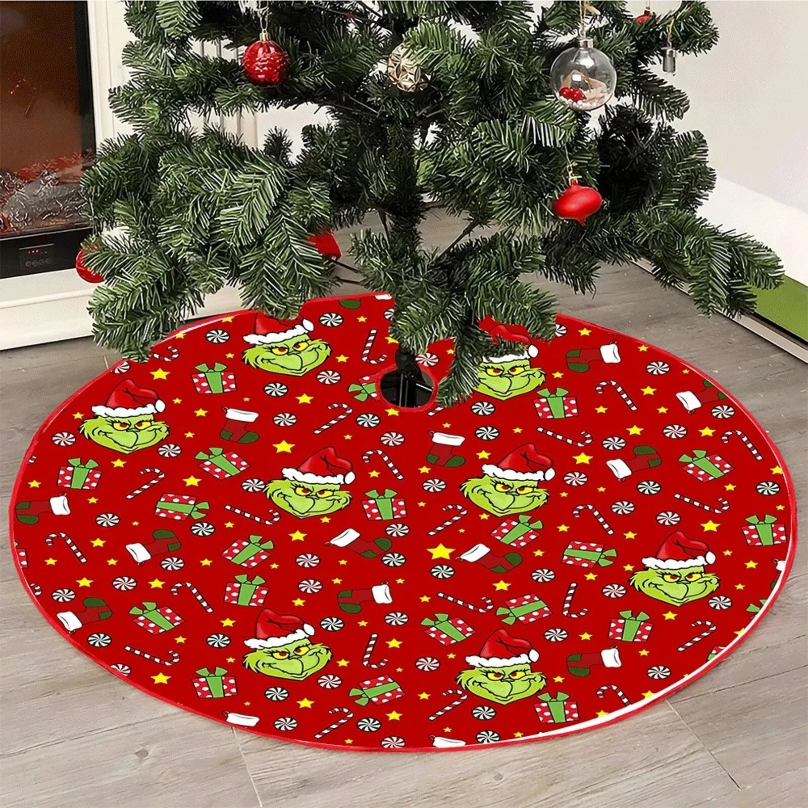 Christmas Tree Skirt Decoration For Home Xmas Tree Decorations Skirt Ornament Festive Holiday Party Decorations Indoor Outdoor - drollido
