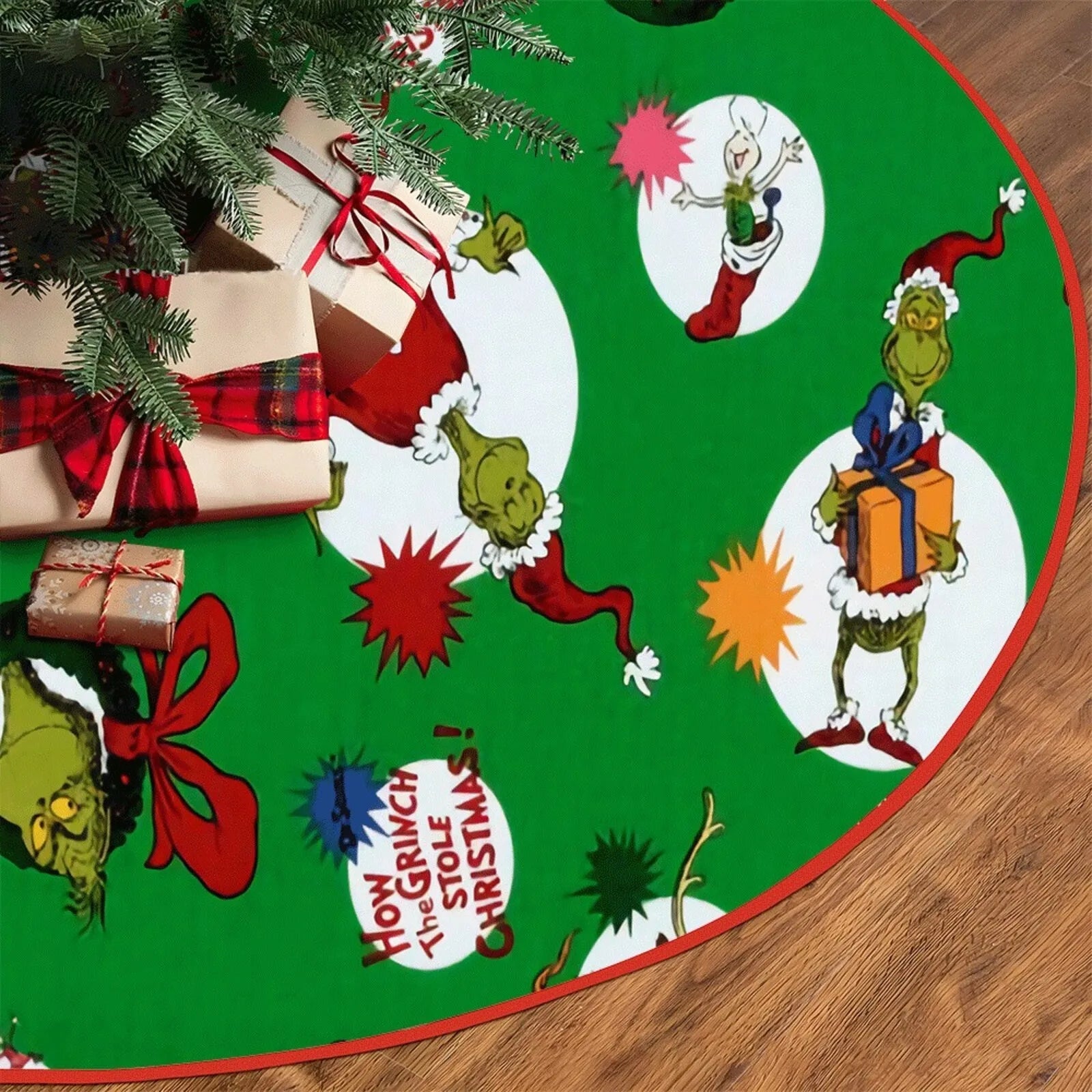 Christmas Tree Skirt Decoration For Home Xmas Tree Decorations Skirt Ornament Festive Holiday Party Decorations Indoor Outdoor - drollido