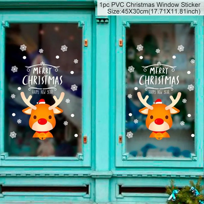 Christmas Window Sticker Merry New Year Decorations For Home 2026 Cristmas Ornament Xmas Navidad Natal Gifts Festive 2025 - drollido