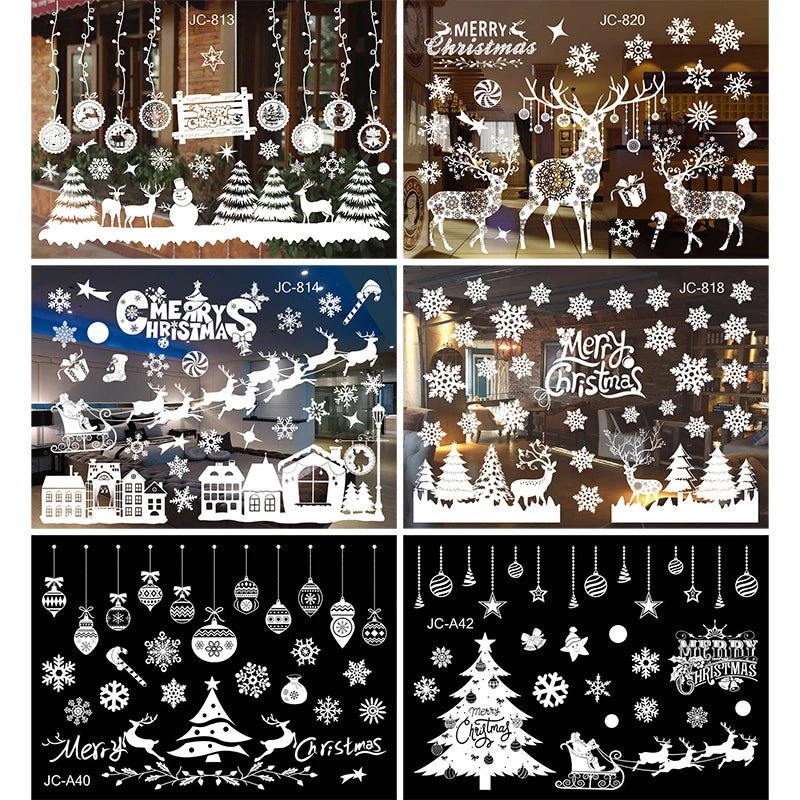 Christmas Window Sticker Merry New Year Decorations For Home 2026 Cristmas Ornament Xmas Navidad Natal Gifts Festive 2025 - drollido