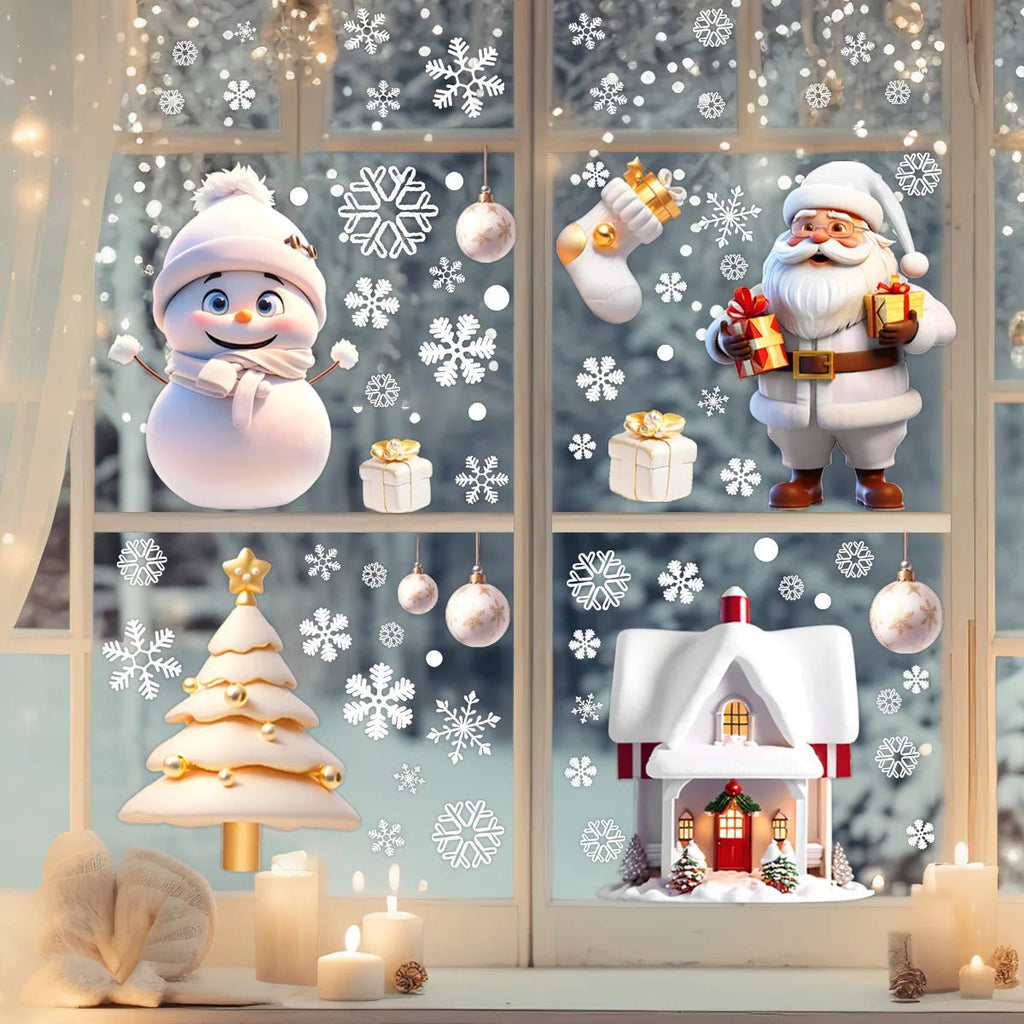 Christmas Window Sticker Merry New Year Decorations For Home 2026 Cristmas Ornament Xmas Navidad Natal Gifts Festive 2025 - drollido