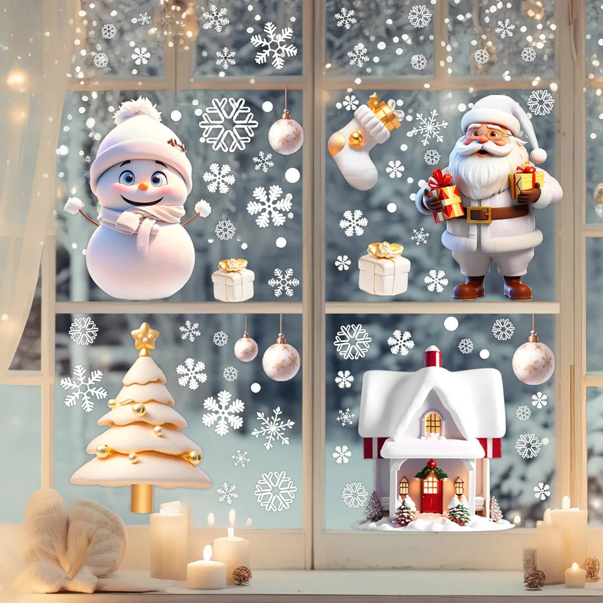 Christmas Window Sticker Merry New Year Decorations For Home 2026 Cristmas Ornament Xmas Navidad Natal Gifts Festive 2025 - drollido