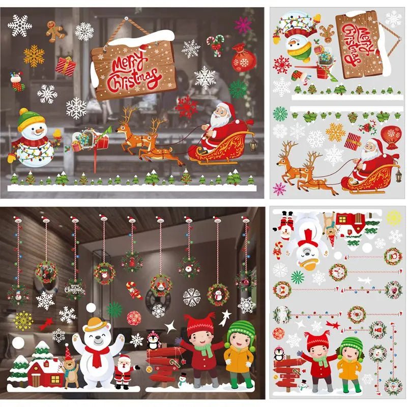 Christmas Window Sticker Merry New Year Decorations For Home 2026 Cristmas Ornament Xmas Navidad Natal Gifts Festive 2025 - drollido