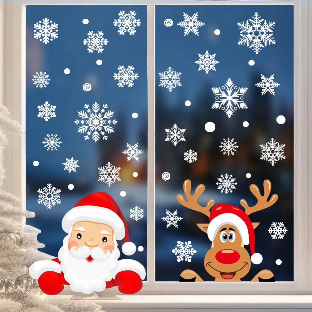 Christmas Window Sticker Merry New Year Decorations For Home 2026 Cristmas Ornament Xmas Navidad Natal Gifts Festive 2025 - drollido
