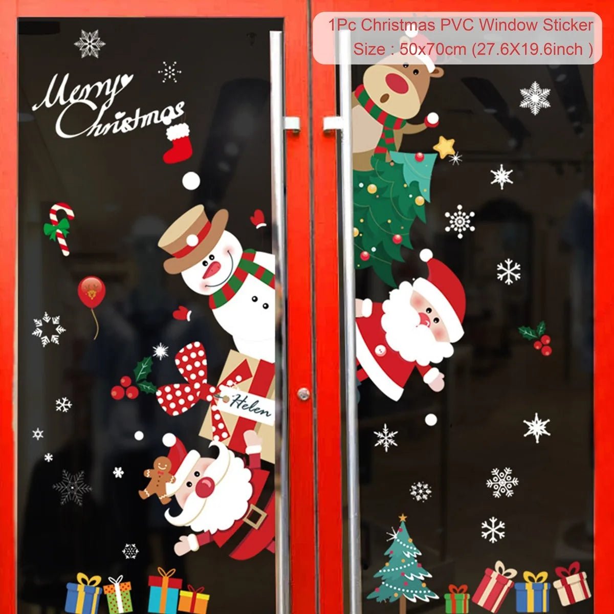 Christmas Window Sticker Merry New Year Decorations For Home 2026 Cristmas Ornament Xmas Navidad Natal Gifts Festive 2025 - drollido