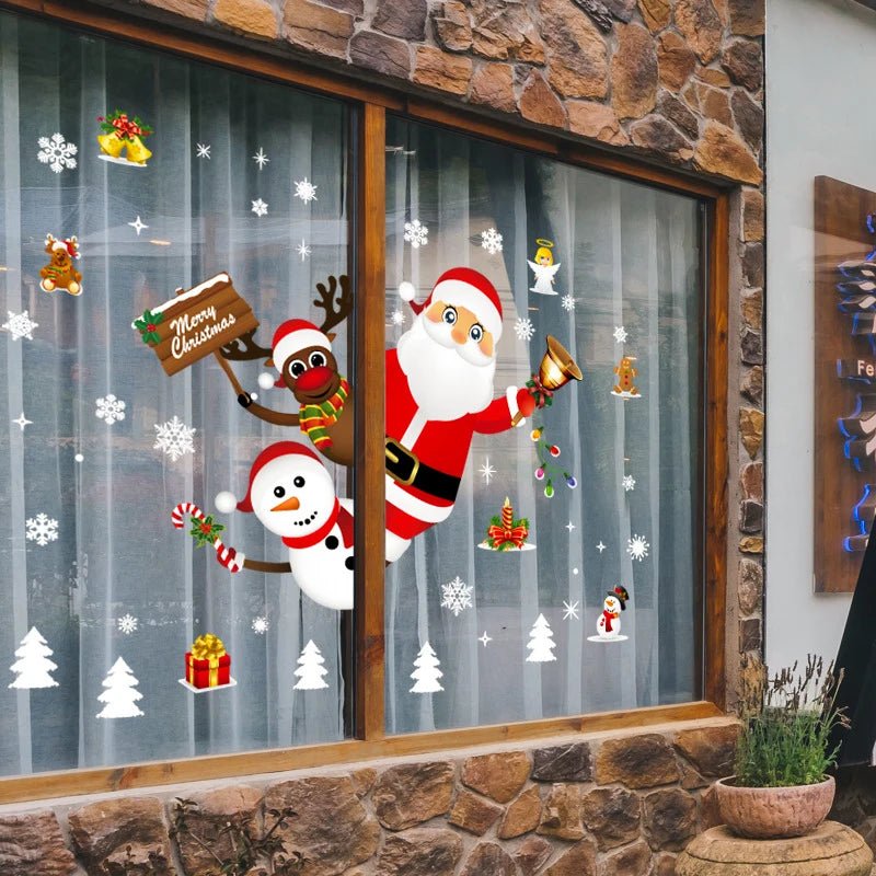 Christmas Window Sticker Merry New Year Decorations For Home 2026 Cristmas Ornament Xmas Navidad Natal Gifts Festive 2025 - drollido